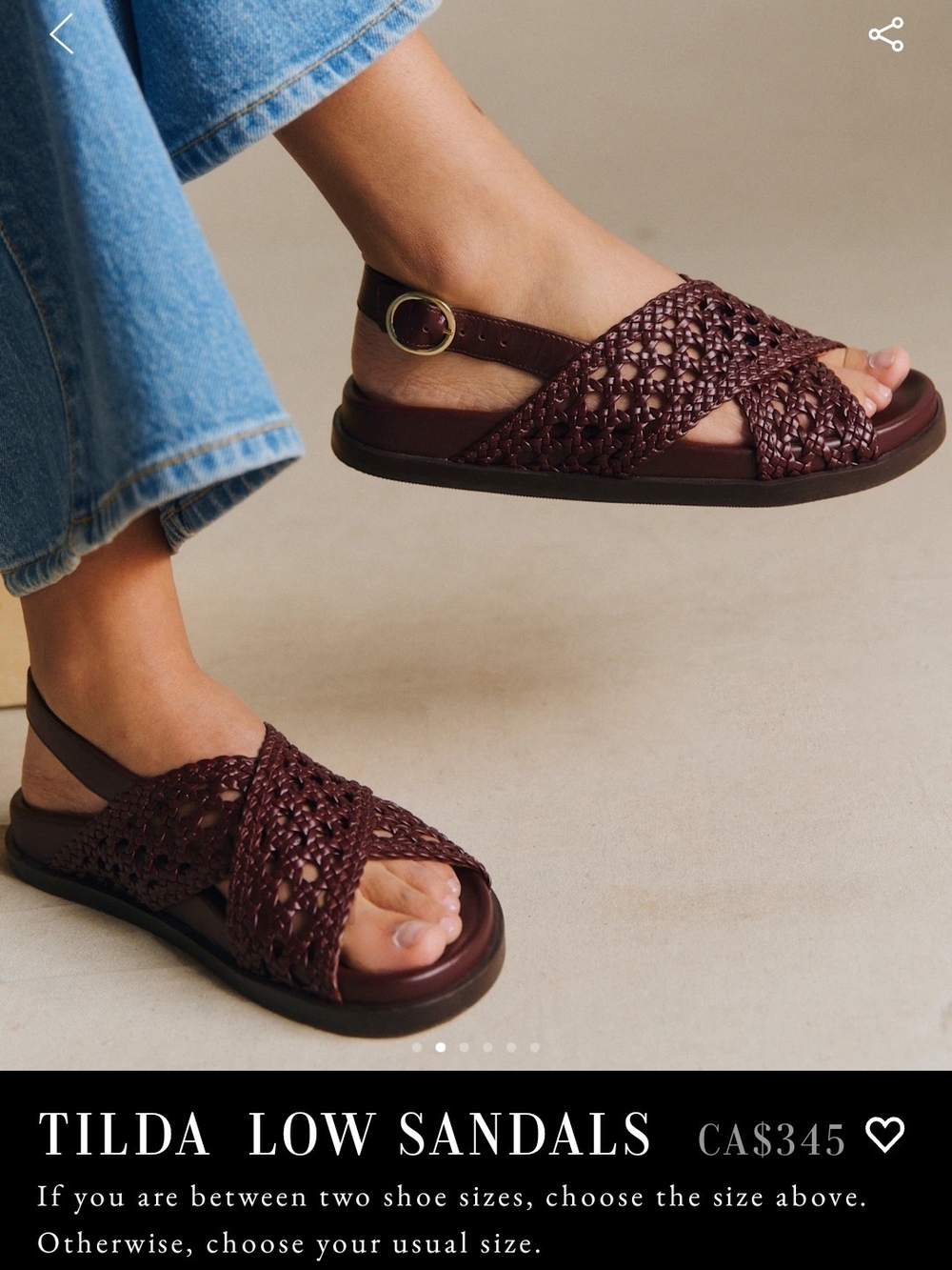 Sézane Tilda Low Woven Sandals - Dark Brown